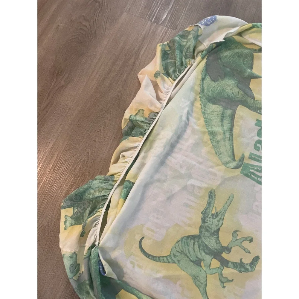 Vintage Disney Dinosaur Sheets Twin 2000 Aladar Carnotaur Movie Flat Fitted Y2K